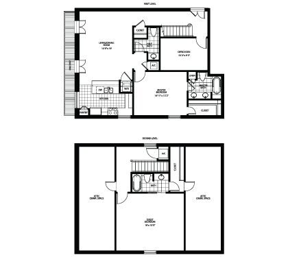 Floorplans - Unit 201 (2 story)